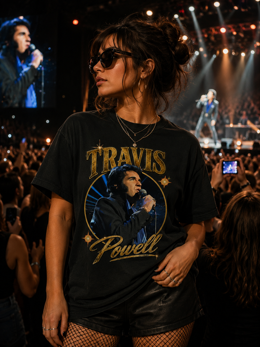 travis powell concert tshirt elvis presley tribute artist tshirt
