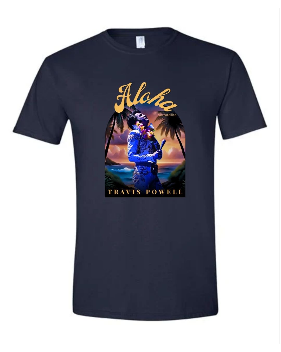 travis powell aloha tshirt elvis presley tribute