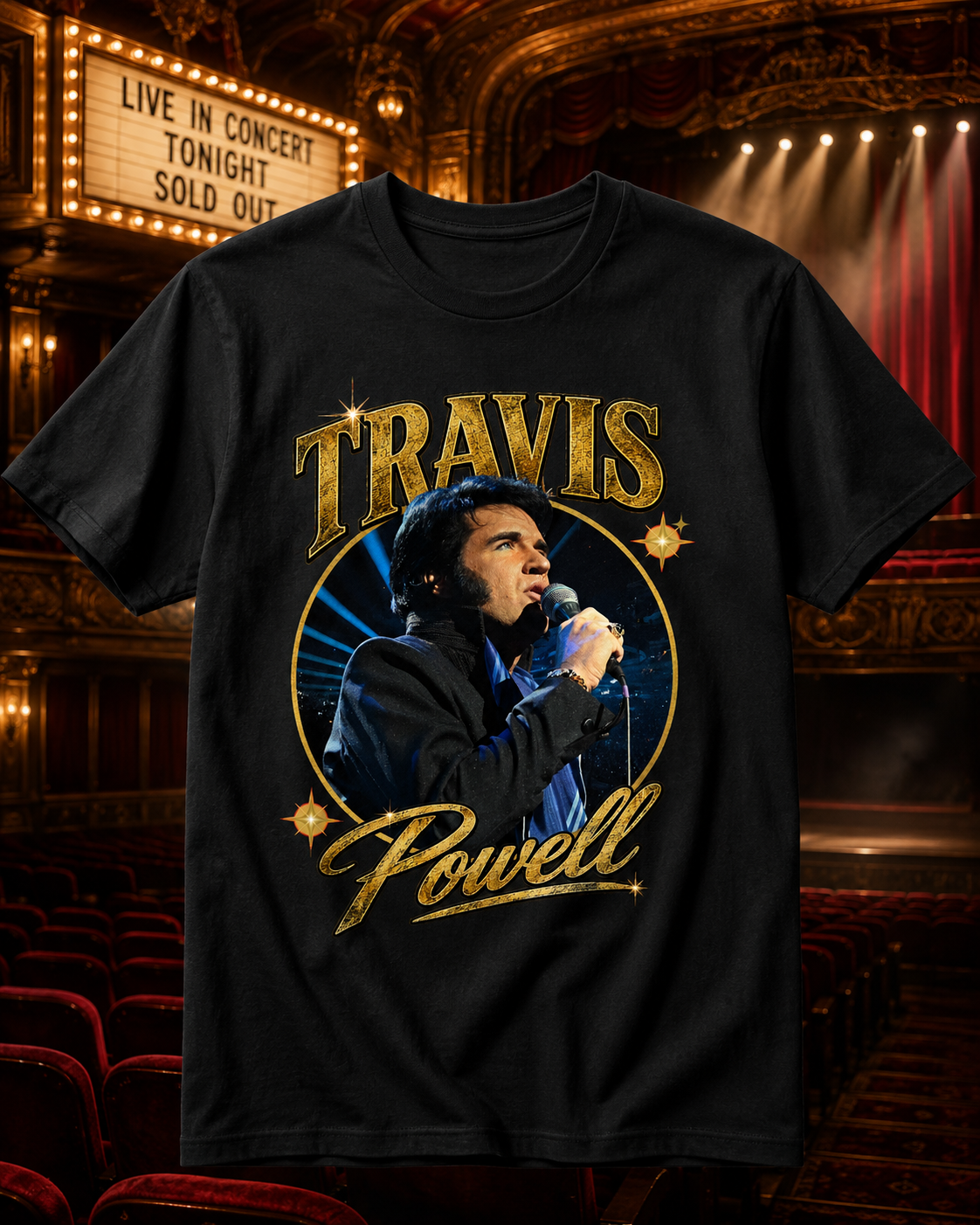travis powell concert tshirt elvis presley tribute 